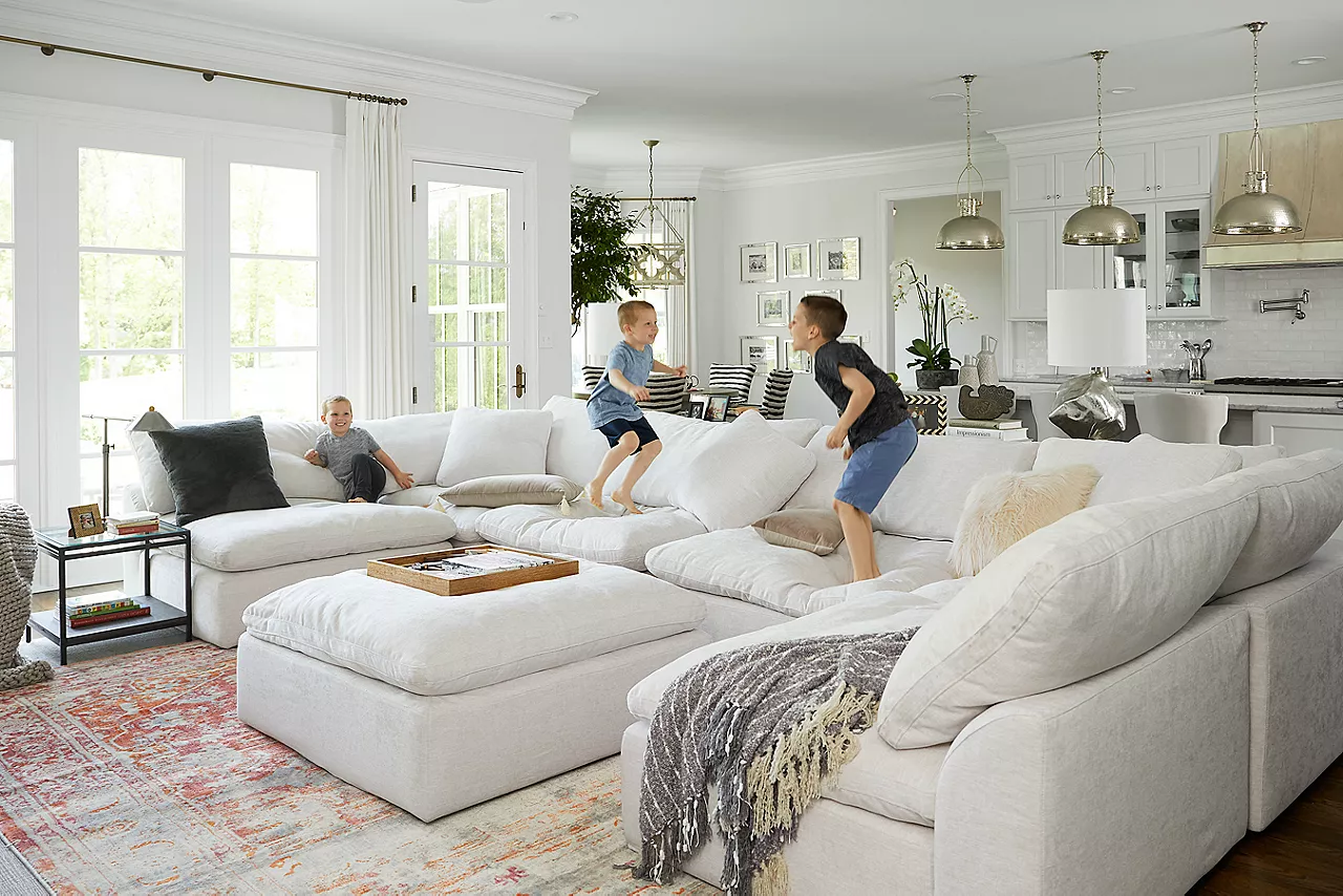 Image of children playing on a sectional